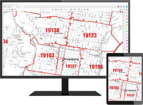 Wayne County Wall Map Red Line Digital Map