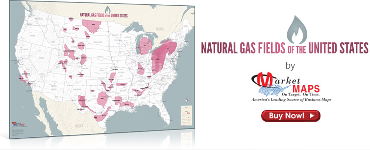 Natural Gas Fields of the United States by MarketMAPS!