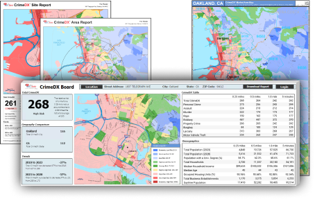 CrimeDX Board and Report sample images