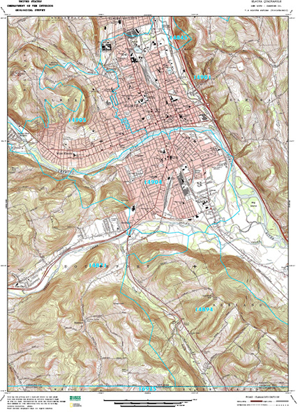 Topographic Map with ZIP Codes