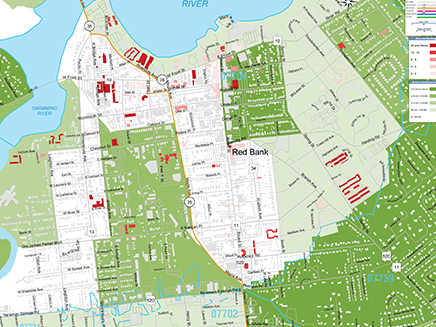 Building unit/land density visualization