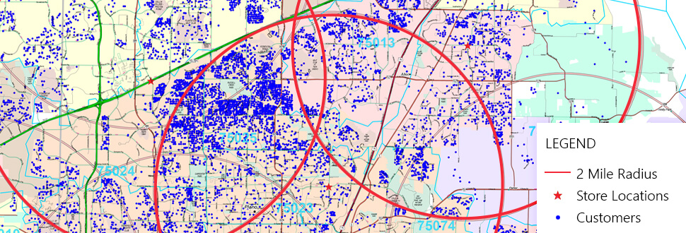 Grocery Chain Gains Market Share with Customer Location Maps