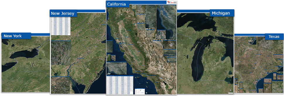 Clear - Detailed - Quality Satellite Maps of Your State