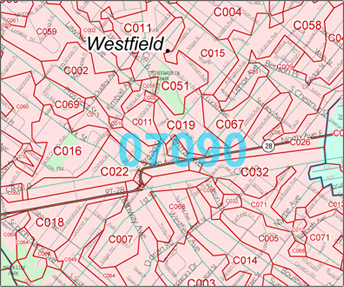 Carrier Route Map by Single Zip Code Example