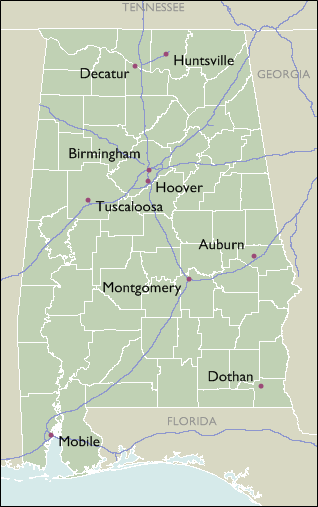 City Map of Alabama