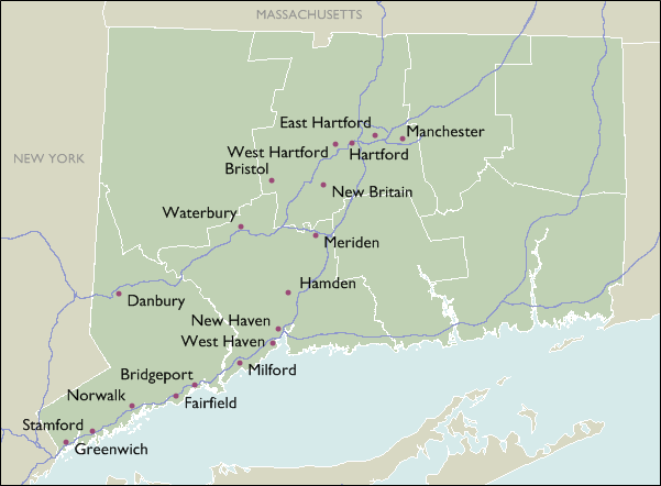 City Map of Connecticut