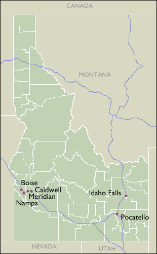 City Map of Idaho