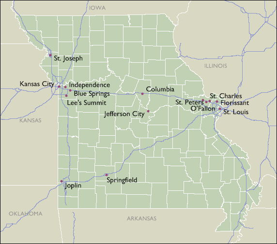 City Map of Missouri