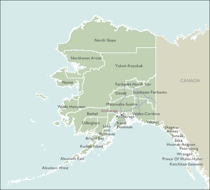 County Map of Alaska