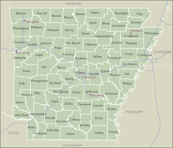 County Maps Of Arkansas