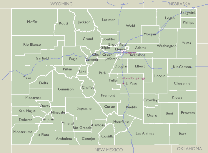 County Maps Of Colorado