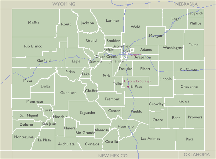 County Map of Colorado