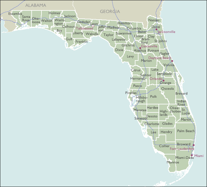 County Zip Code Wall Maps Of Florida