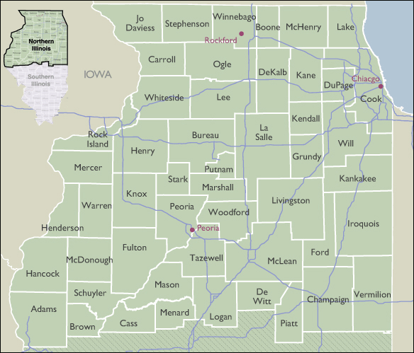 County Map of Illinois