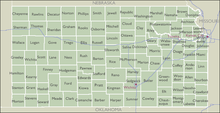 County Map of Kansas