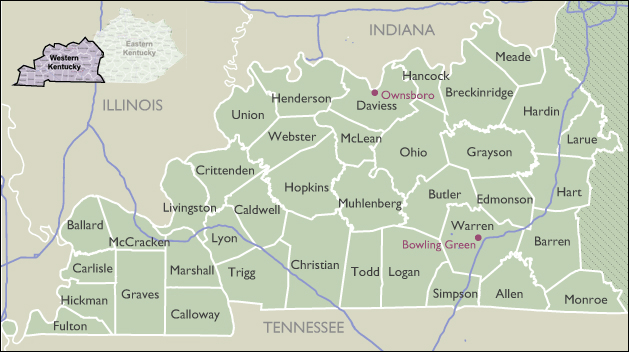 County Map of Kentucky