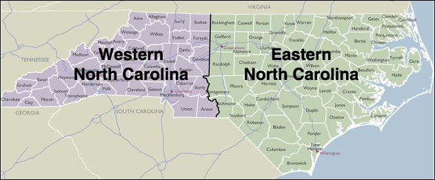 County Map of North Carolina