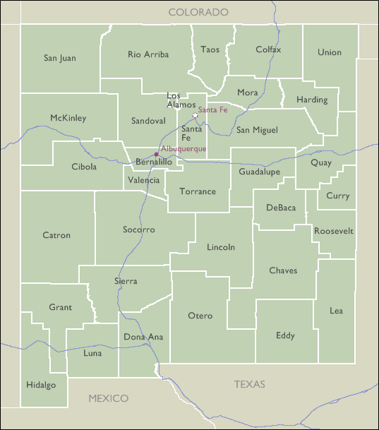 County Map of New Mexico