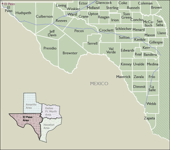 County Map of Texas