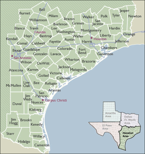 County Map of Texas