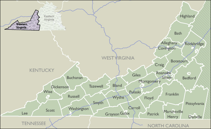 County Map of Virginia