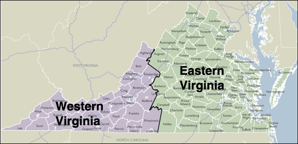 County Zip Code Wall Maps of Virginia