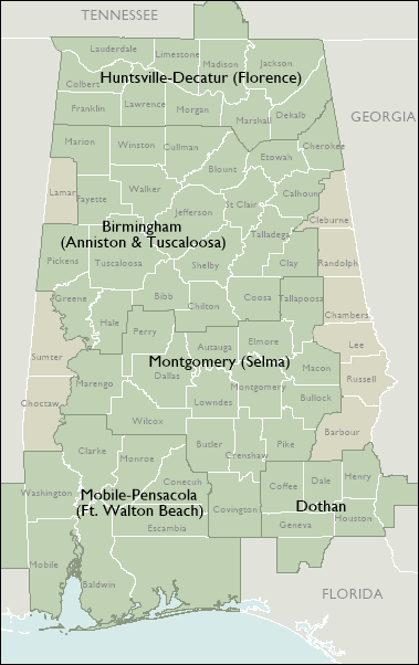 DMR Map of Alabama