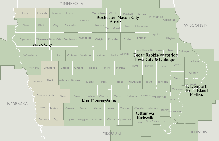 DMR Map of Iowa