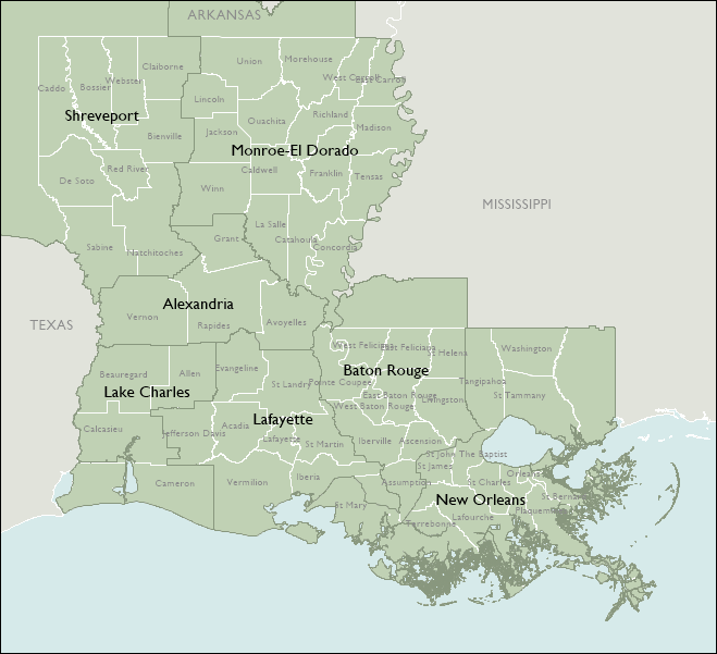 DMR Map of Louisiana