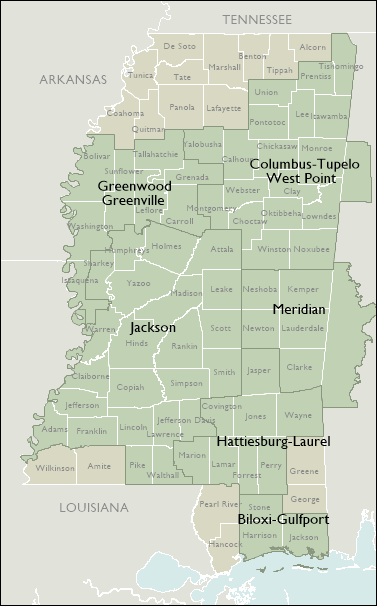 DMR Map of Mississippi