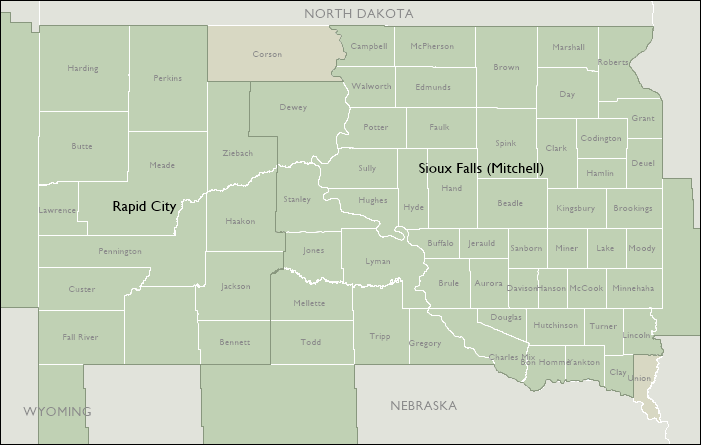 DMR Map of South Dakota