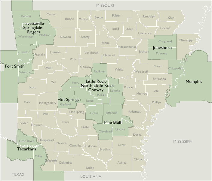 Metro Area Map of Kansas