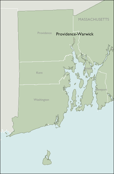 Metro Area Map of Rhode Island