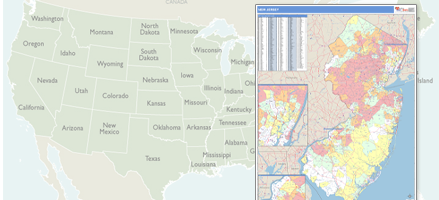 Shop demographic maps by US State.