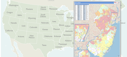 Shop household income maps by US State.