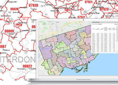 Postal maps are available for any coverage area.