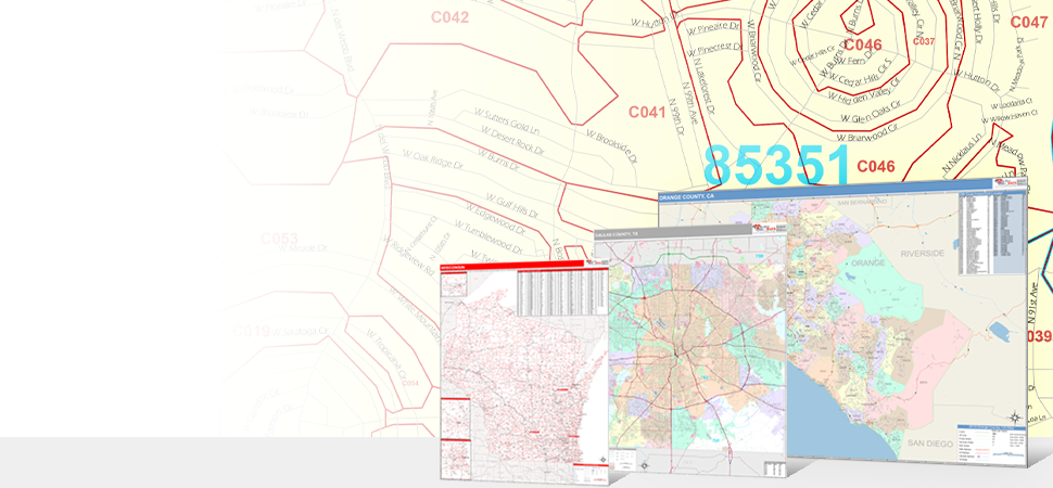 Postal Maps Zip Code Carrier Route And Zip4 Maps