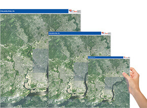 Massachusetts State Wall Map Satellite Style