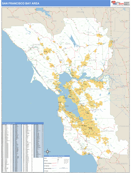 Bay Area, CA Zip Code Map