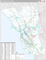 Bay Area City Wall Map Premium Style