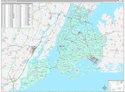 New York 5 Boroughs City Wall Map Premium Style