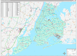 New York 5 Boroughs City Digital Map Premium Style