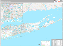 Nassau Suffolk County Wall Map Premium Style