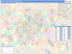 Dallas Fort Worth City Map Book Color Cast Style