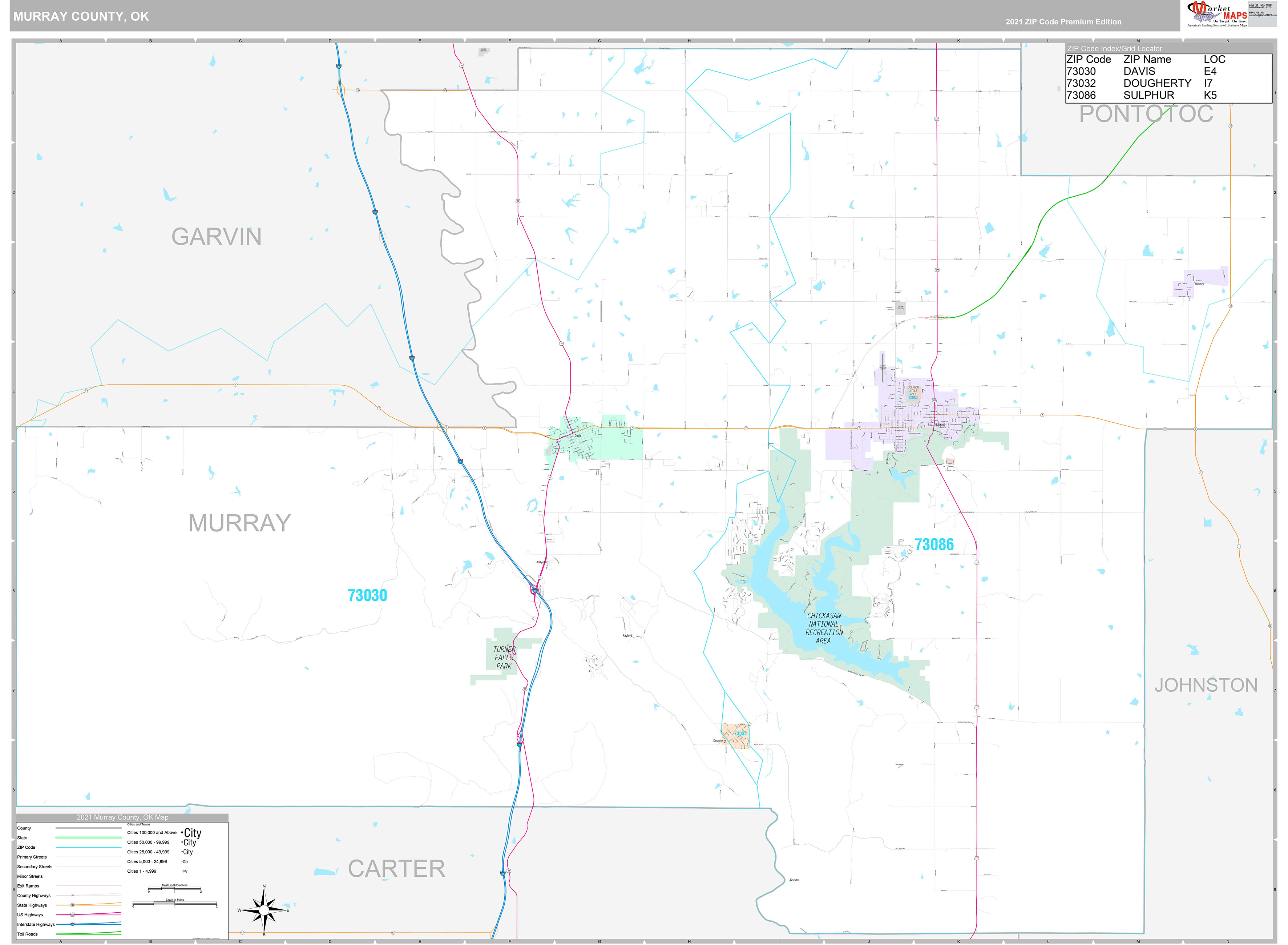 Murray County Wall Map Premium Style