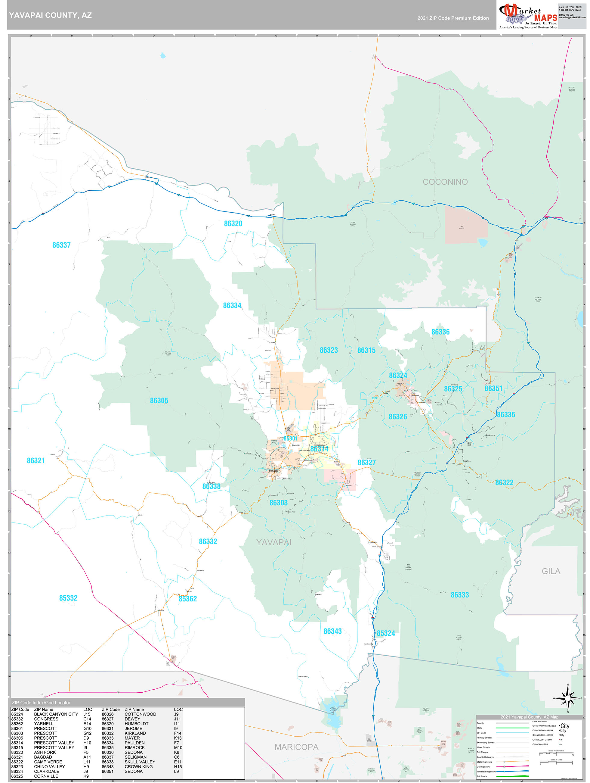 Yavapai County Map