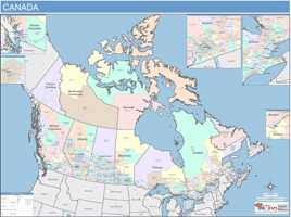 Now Publishes over 100 Maps of Canada at the Country, Province and City level